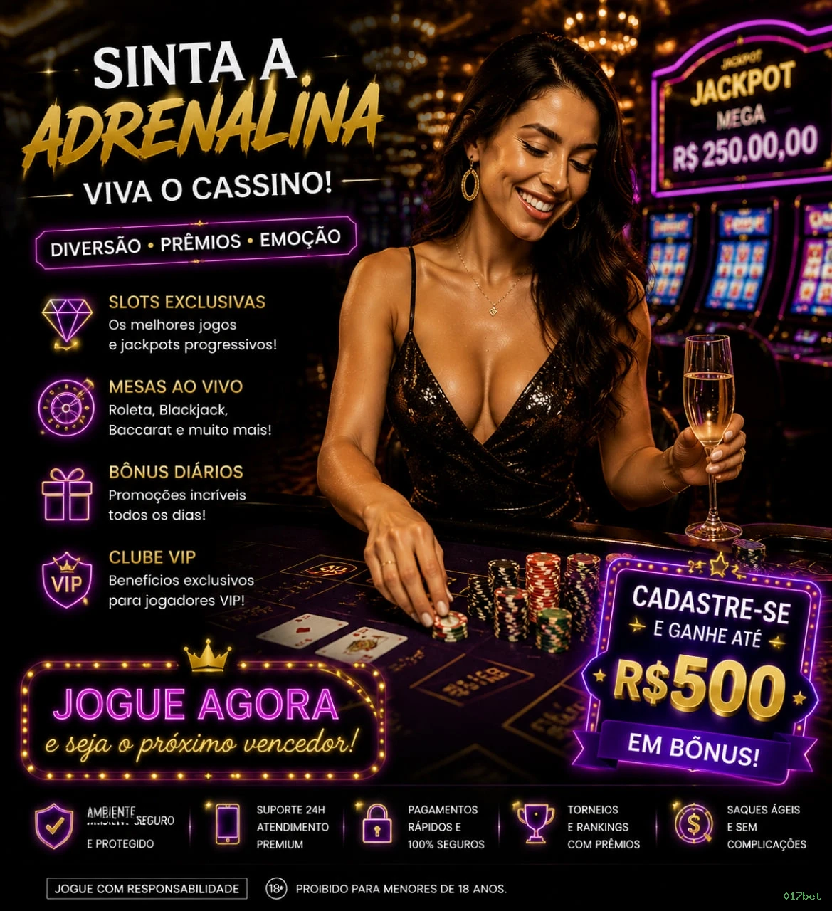 Imagem promocional do programa VIP da 017bet